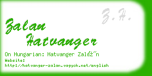 zalan hatvanger business card
